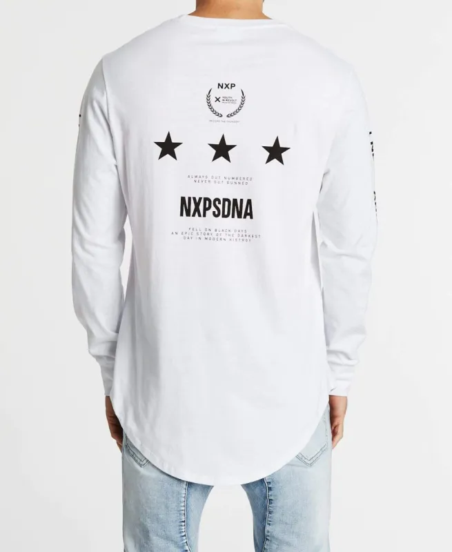 Ammunition Dual Scoop Long Sleeve T-Shirt White sold by Neverland