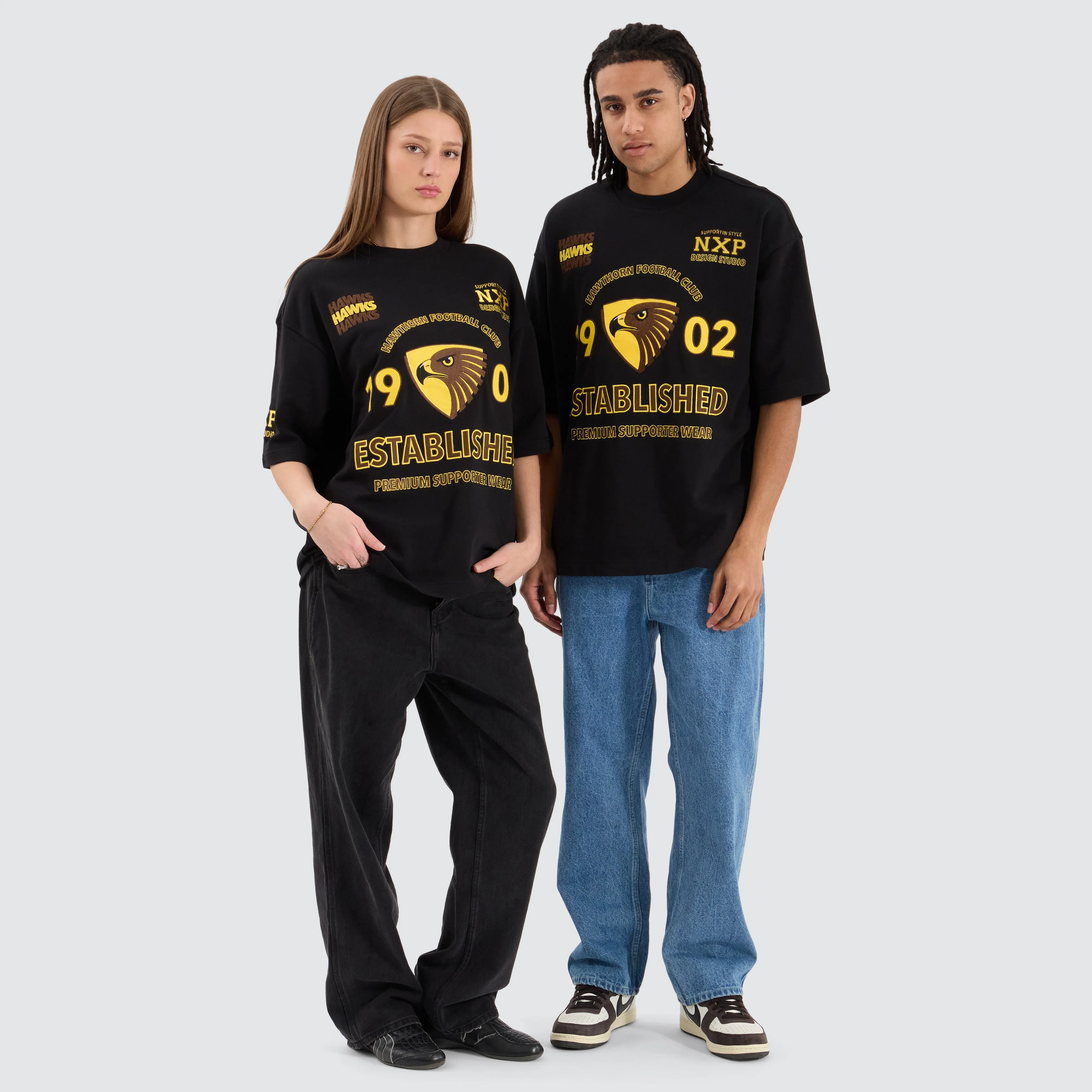 Hawthorn Hawks AFL Mega Loopback Tee Jet Black sold by Neverland product image thumbnail 3