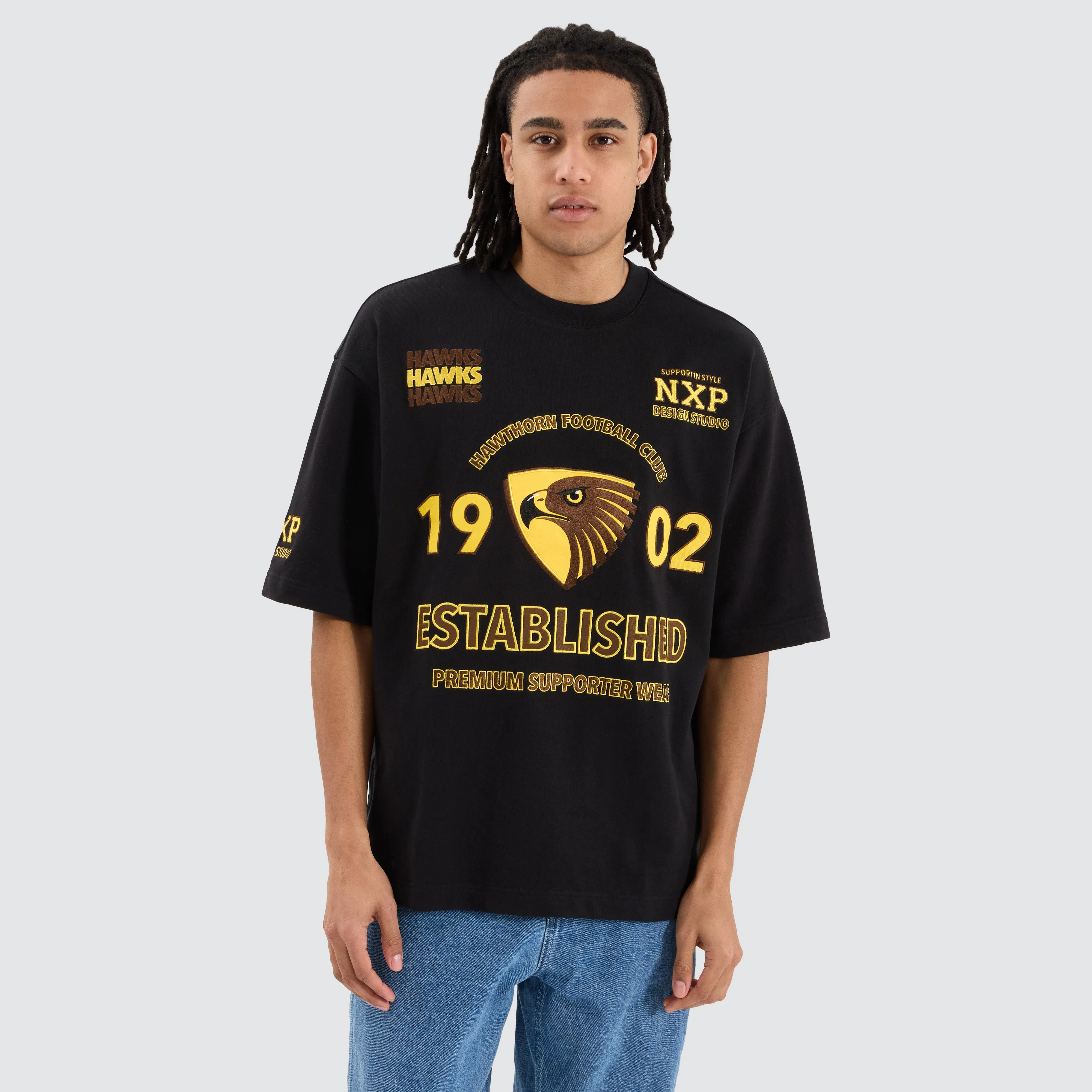 Hawthorn Hawks AFL Mega Loopback Tee Jet Black sold by Neverland product image thumbnail 4