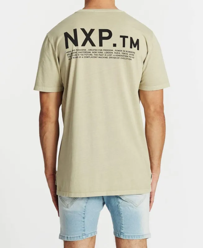 Lost Past Step Hem T-Shirt Pigment Sand sold by Neverland