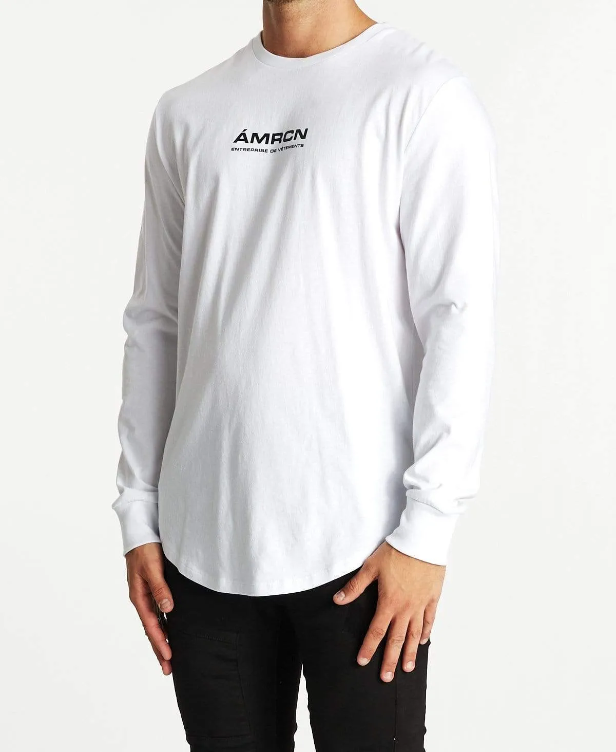 Superbe Dual Curved Long Sleeve T-Shirt White sold by Neverland product image thumbnail 3