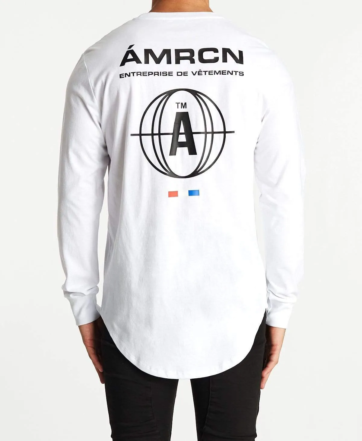 Superbe Dual Curved Long Sleeve T-Shirt White sold by Neverland