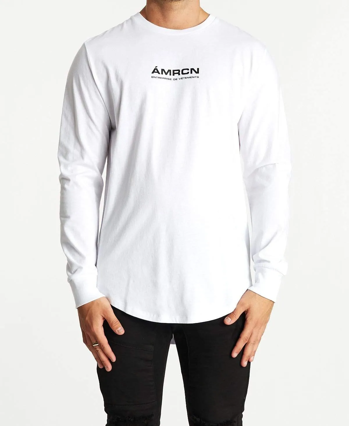 Superbe Dual Curved Long Sleeve T-Shirt White sold by Neverland product image thumbnail 2