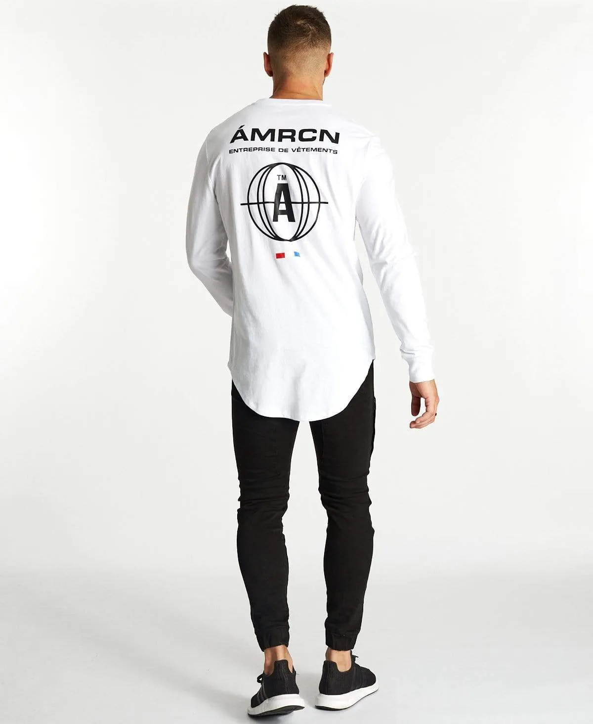 Superbe Dual Curved Long Sleeve T-Shirt White sold by Neverland product image thumbnail 5