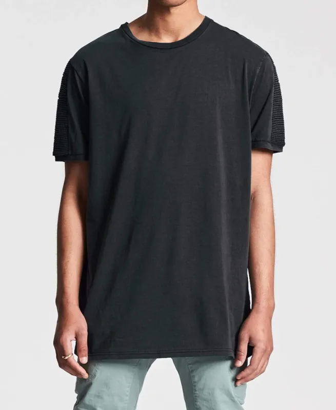 Jumpshot Pintuck Panel T-Shirt Pigment Black sold by Neverland