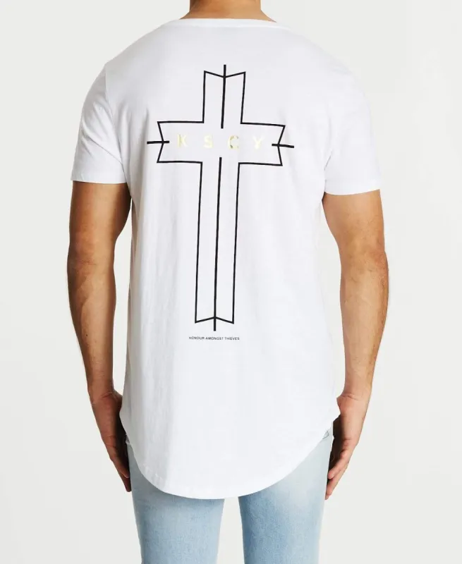 Honour Dual Curved T-Shirt White sold by Neverland