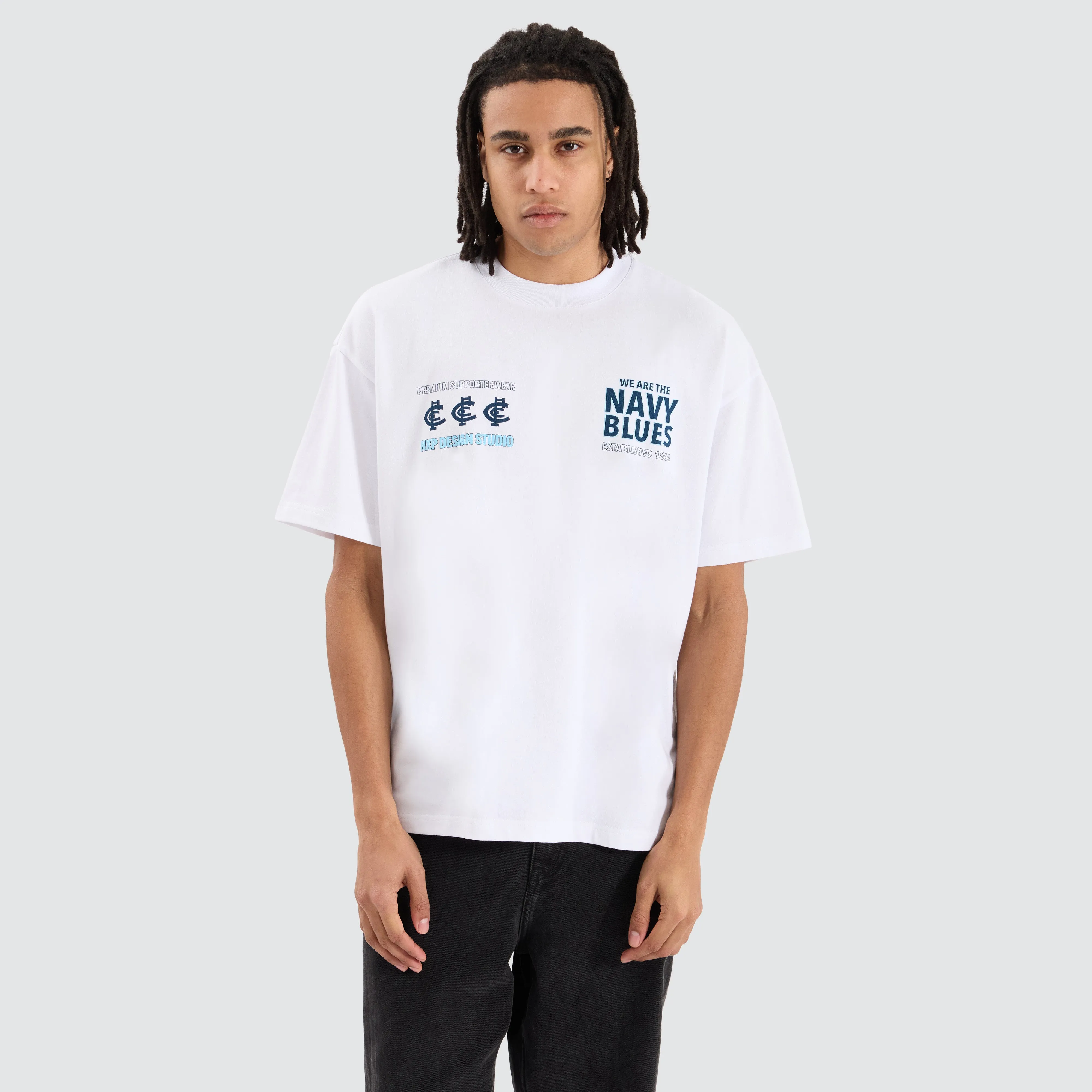 Carlton Blues AFL Heavy Raptor Tee Optical White sold by Neverland product image thumbnail 4