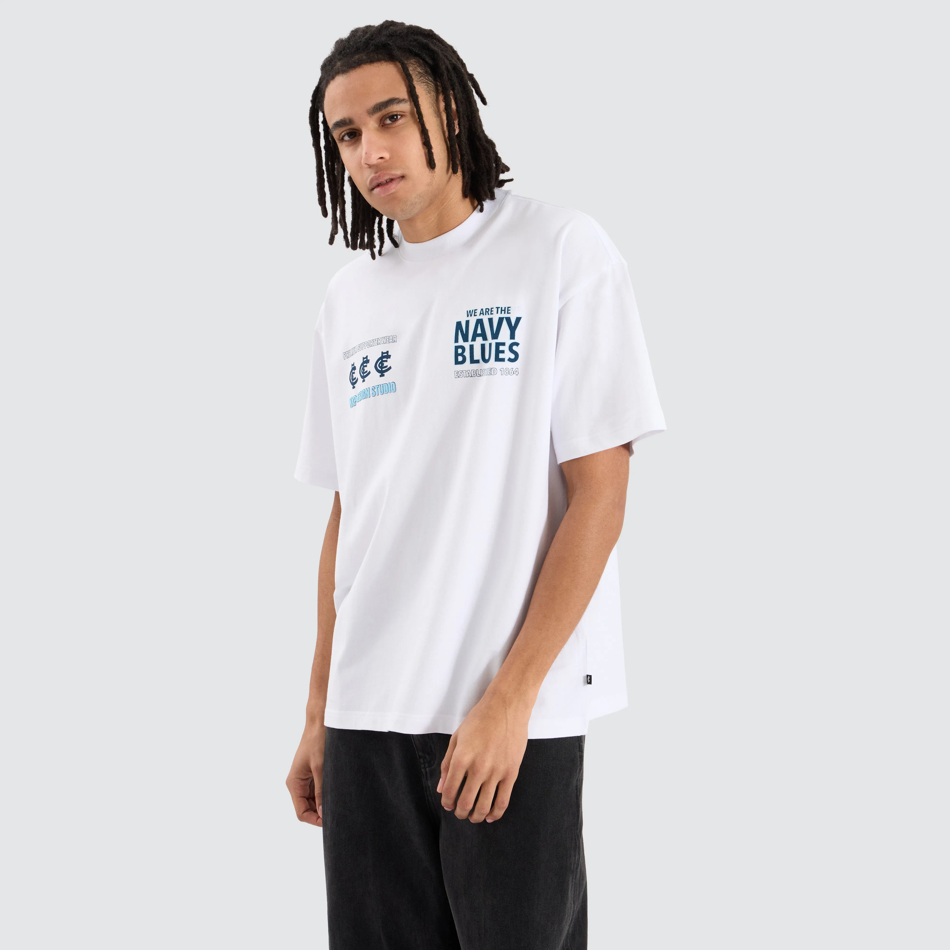 Carlton Blues AFL Heavy Raptor Tee Optical White sold by Neverland product image thumbnail 5