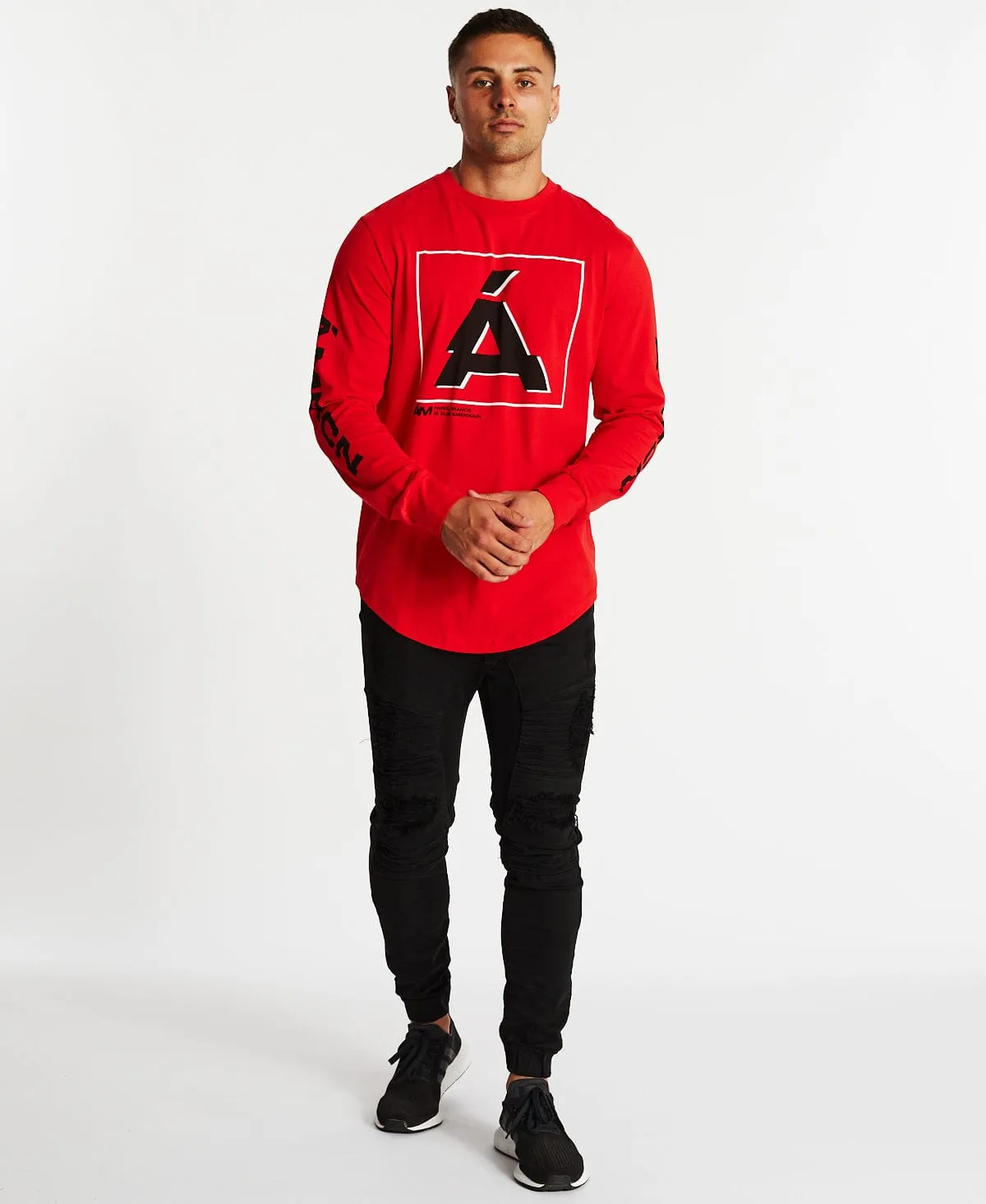 Regner Dual Curved Long Sleeve T-Shirt Red sold by Neverland product image thumbnail 5