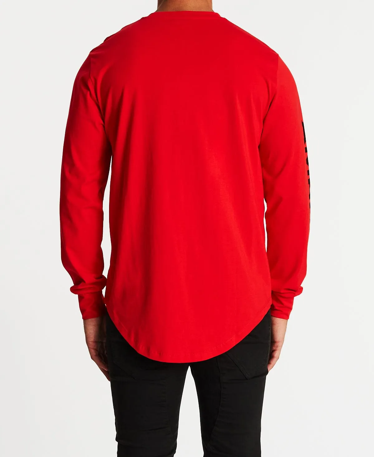 Regner Dual Curved Long Sleeve T-Shirt Red sold by Neverland product image thumbnail 2
