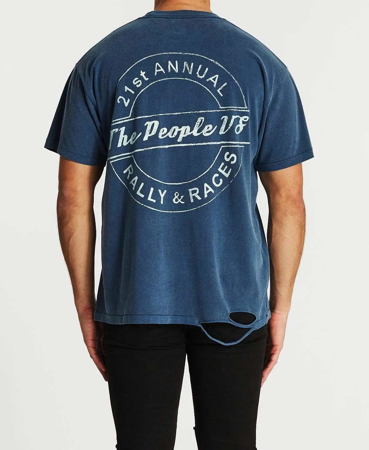 Lightning Eagle Vintage T-Shirt Washed Navy sold by Neverland product image thumbnail 2