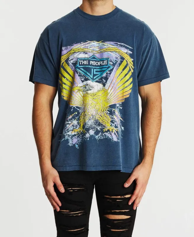 Lightning Eagle Vintage T-Shirt Washed Navy sold by Neverland