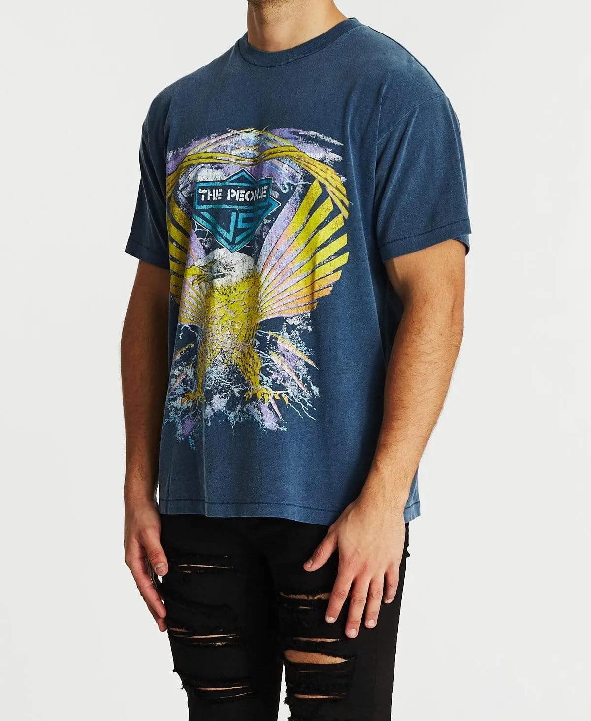 Lightning Eagle Vintage T-Shirt Washed Navy sold by Neverland product image thumbnail 3