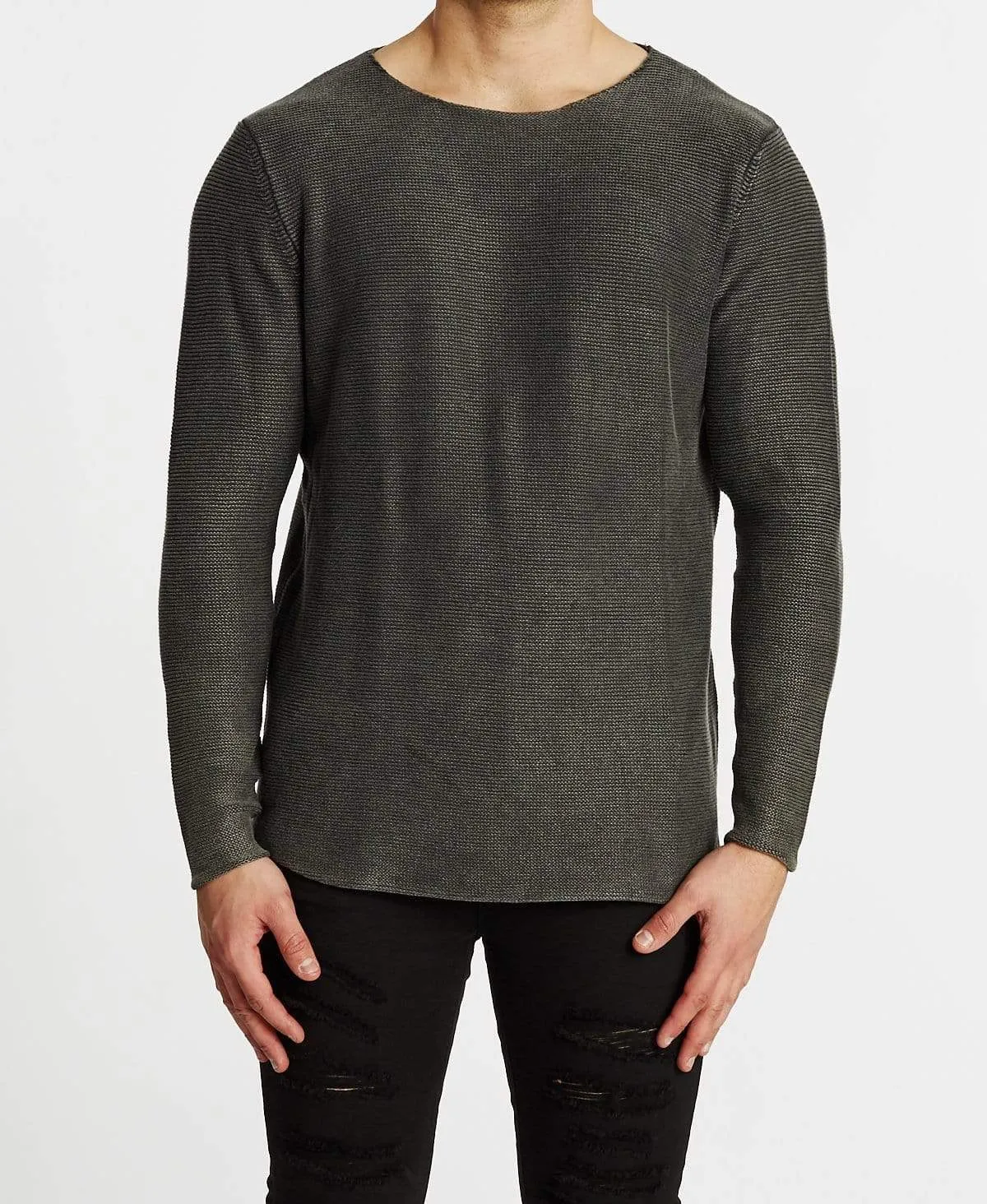 Karma Curved Hem Knit Jet Black sold by Neverland