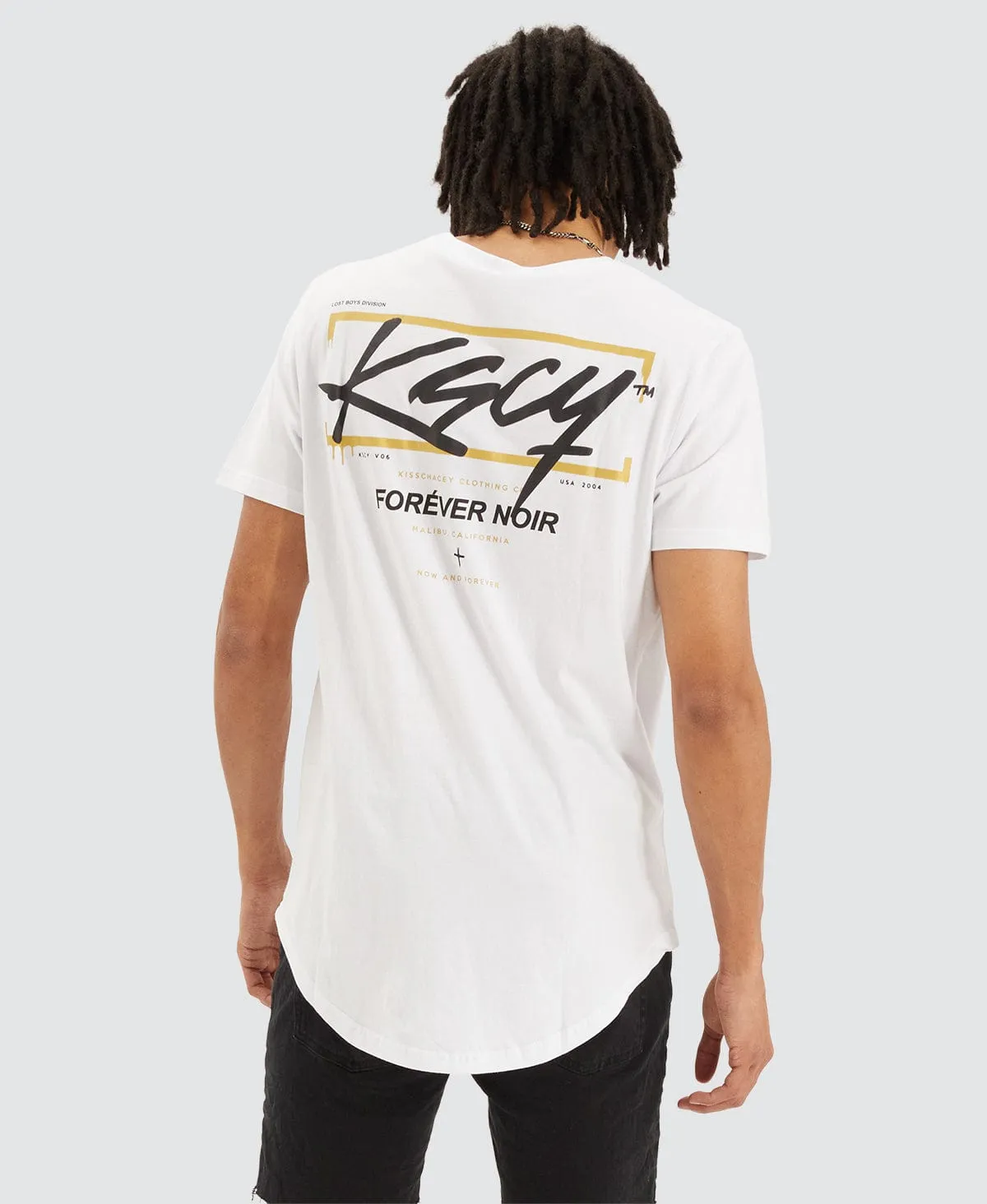 Forever Noir Dual Curved T-Shirt White sold by Neverland product image thumbnail 2