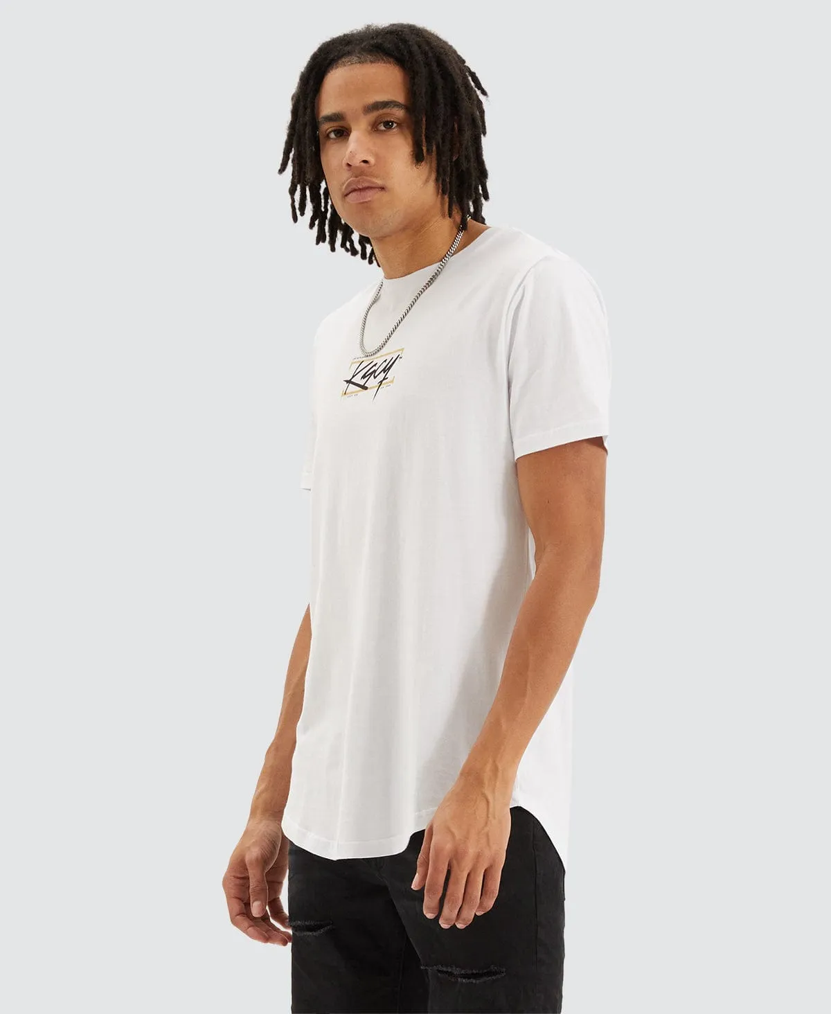 Forever Noir Dual Curved T-Shirt White sold by Neverland product image thumbnail 4