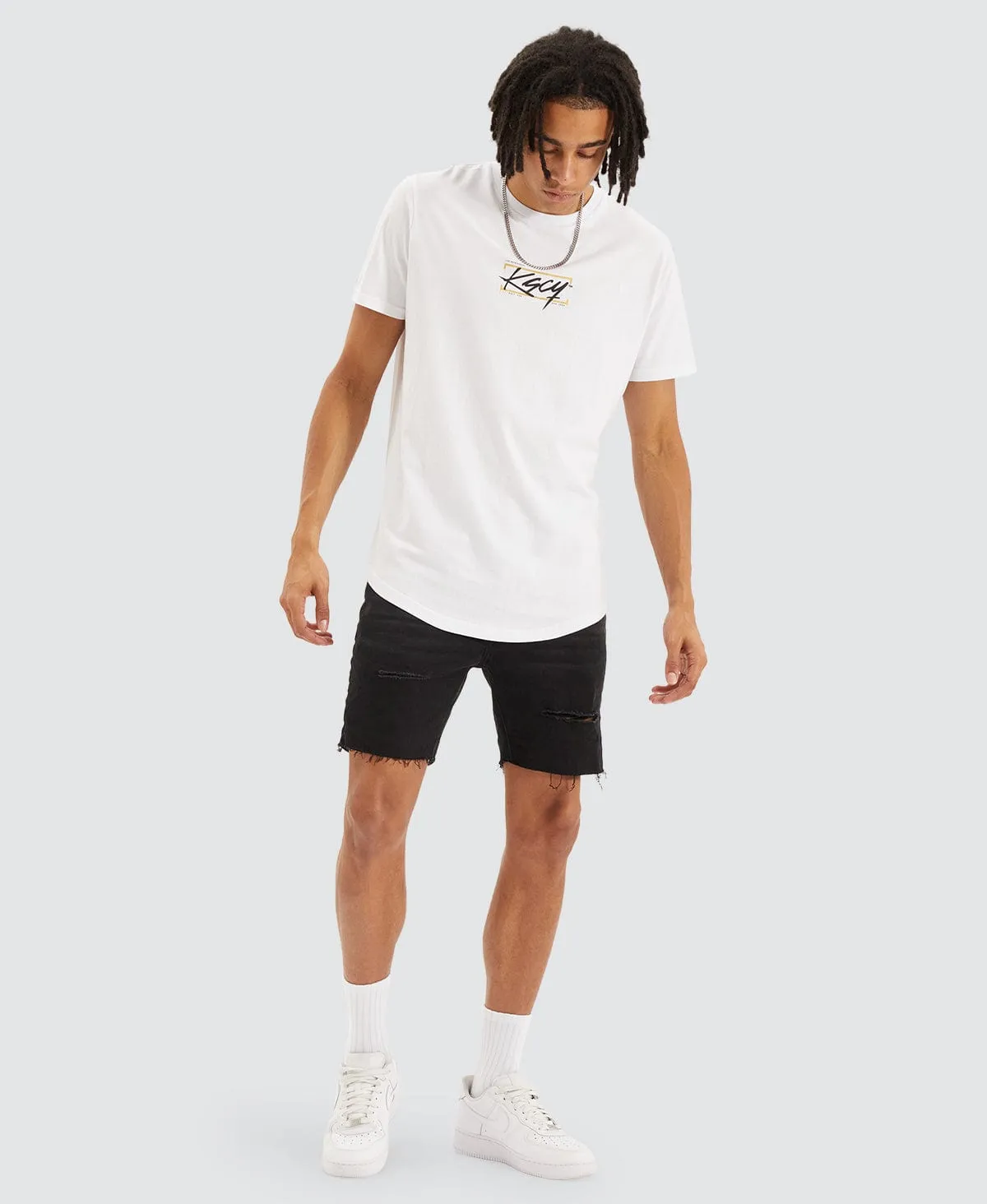 Forever Noir Dual Curved T-Shirt White sold by Neverland product image thumbnail 3