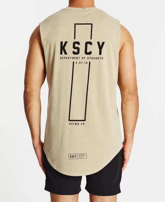 Prowler Curved Hem Muscle Tee Pigment Sand sold by Neverland