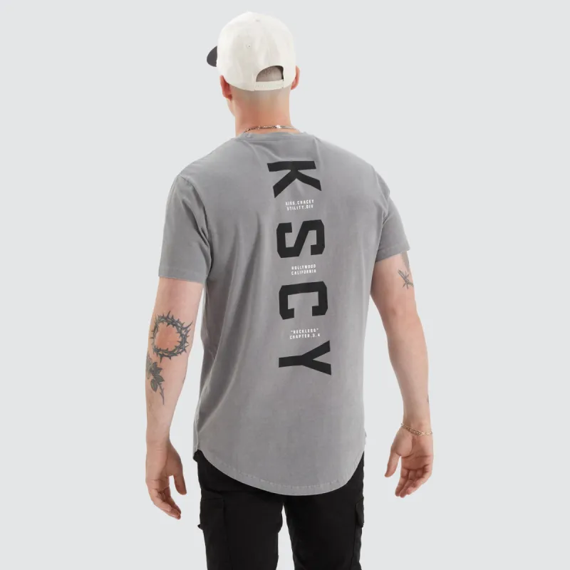 Ilment Dual Curved Tee Pigment Frost Grey sold by Neverland