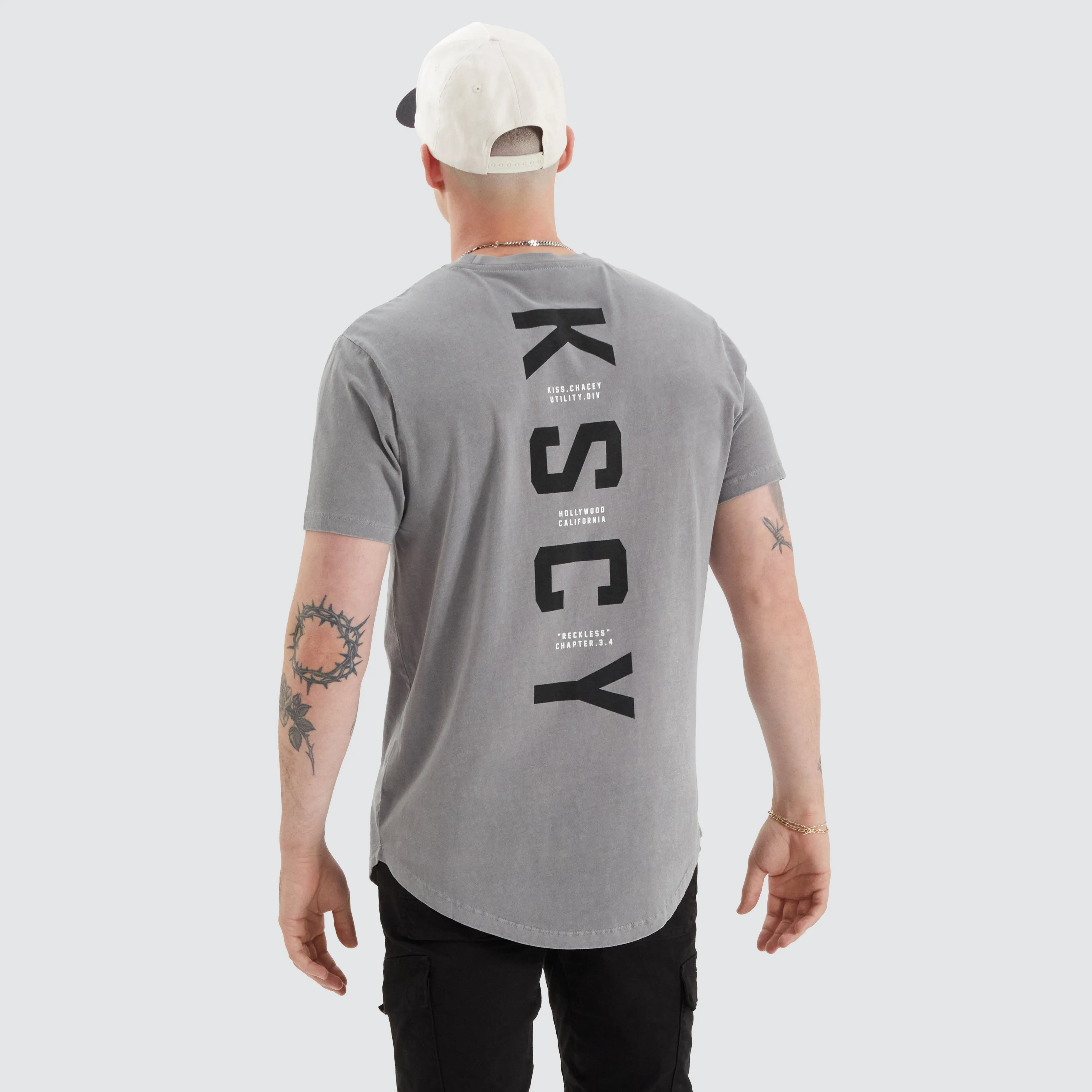 Ilment Dual Curved Tee Pigment Frost Grey sold by Neverland