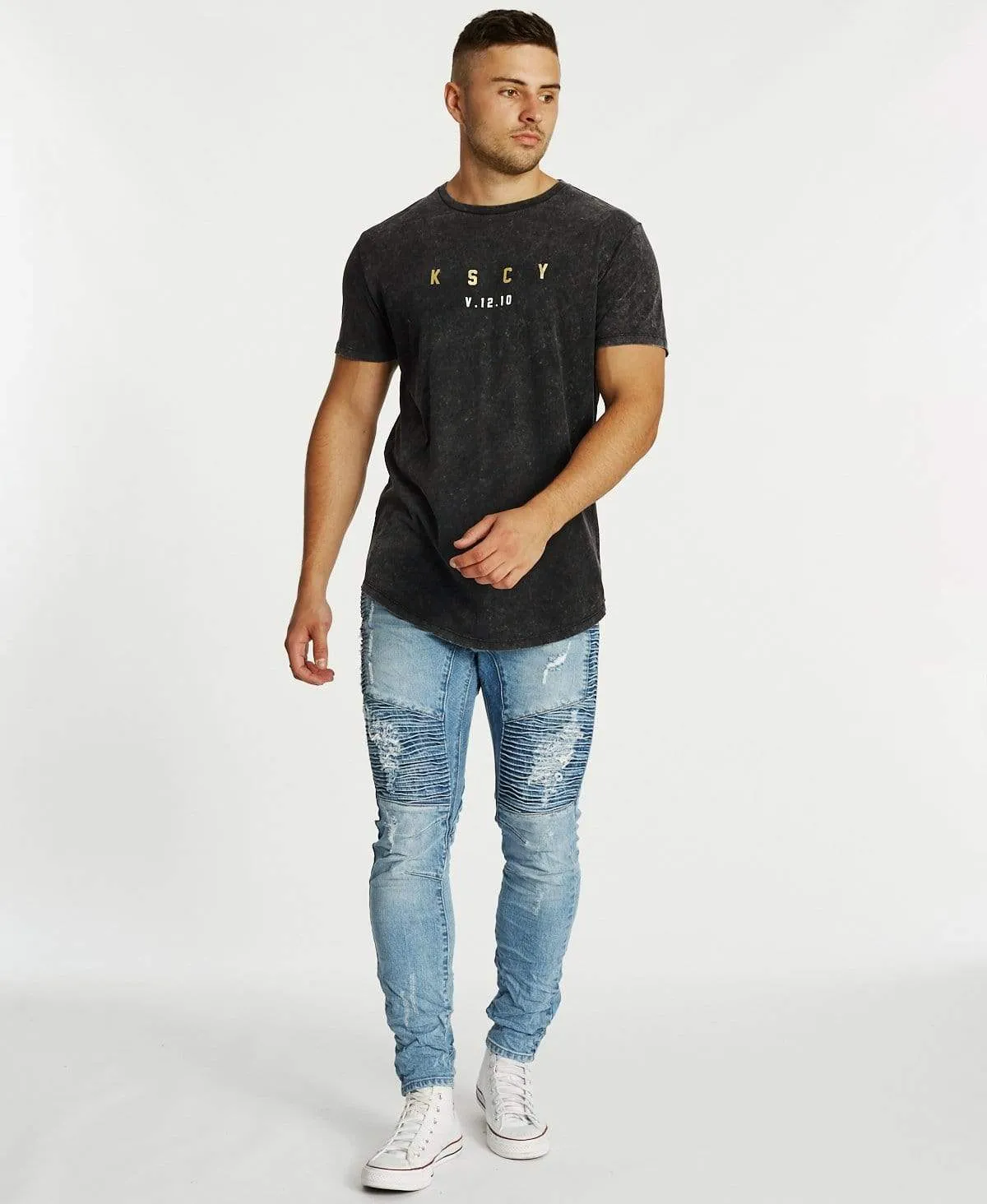 Substantial Dual Curved T-Shirt Acid Black sold by Neverland product image thumbnail 4