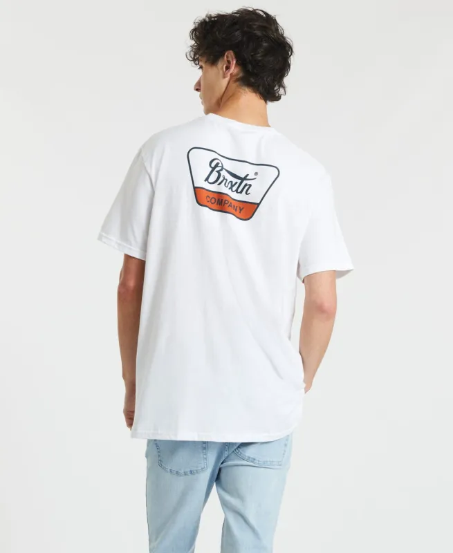 Linwood T-Shirt White/Moonlit Ocean/Burnt Orange sold by Neverland