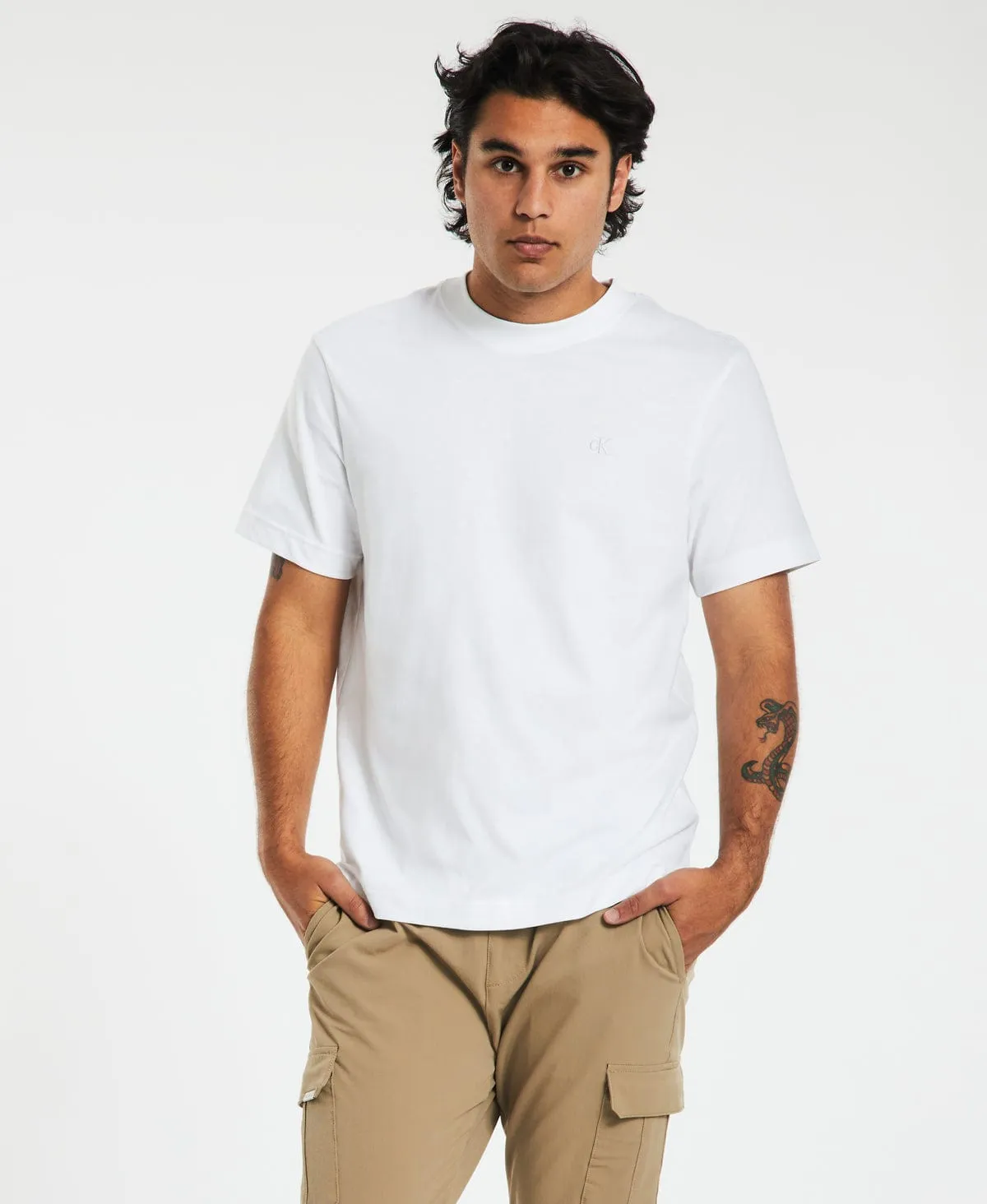 Logo Tape T-Shirt White sold by Neverland