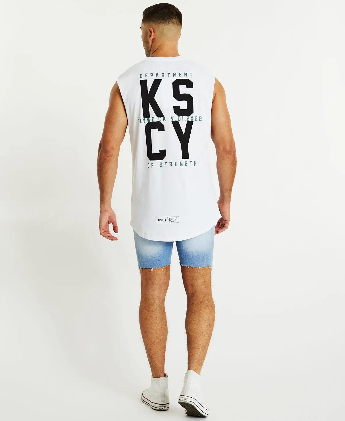 The Grove Dual Curved Muscle Tee White sold by Neverland product image thumbnail 5