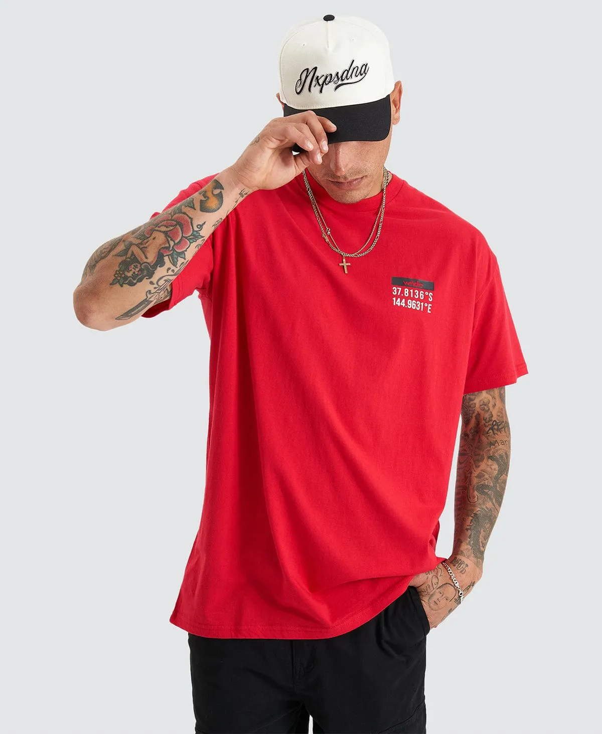 Compass Custom Fit T-Shirt Red sold by Neverland product image thumbnail 5