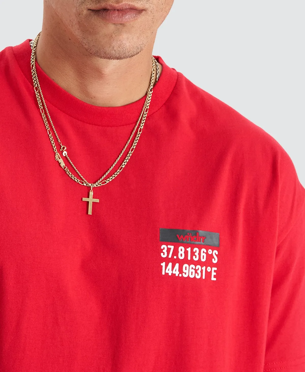 Compass Custom Fit T-Shirt Red sold by Neverland product image thumbnail 3