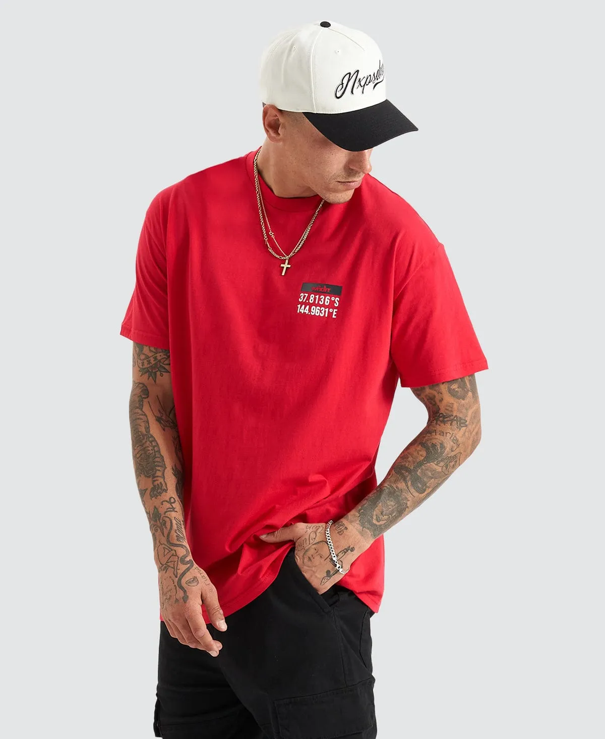Compass Custom Fit T-Shirt Red sold by Neverland product image thumbnail 2