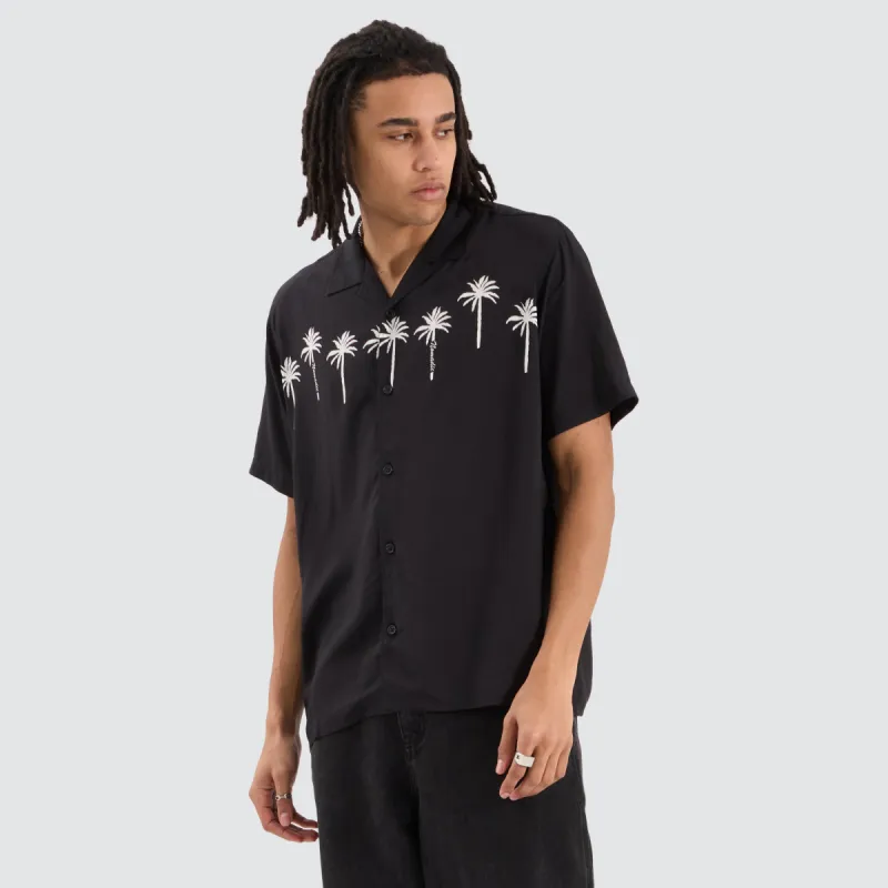 Rider Relaxed Short Sleeve Shirt Black/White Print sold by Neverland