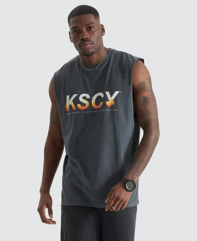 Conquer Relaxed Fit Muscle Tee Pigment Asphalt Grey sold by Neverland