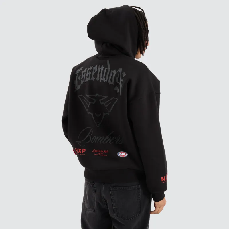 Essendon Bombers AFL Box Fit Hoodie Jet Black sold by Neverland