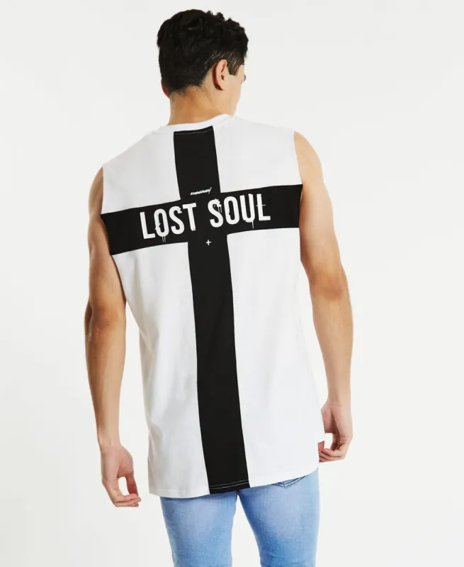 Join Step Hem Muscle Tee White sold by Neverland