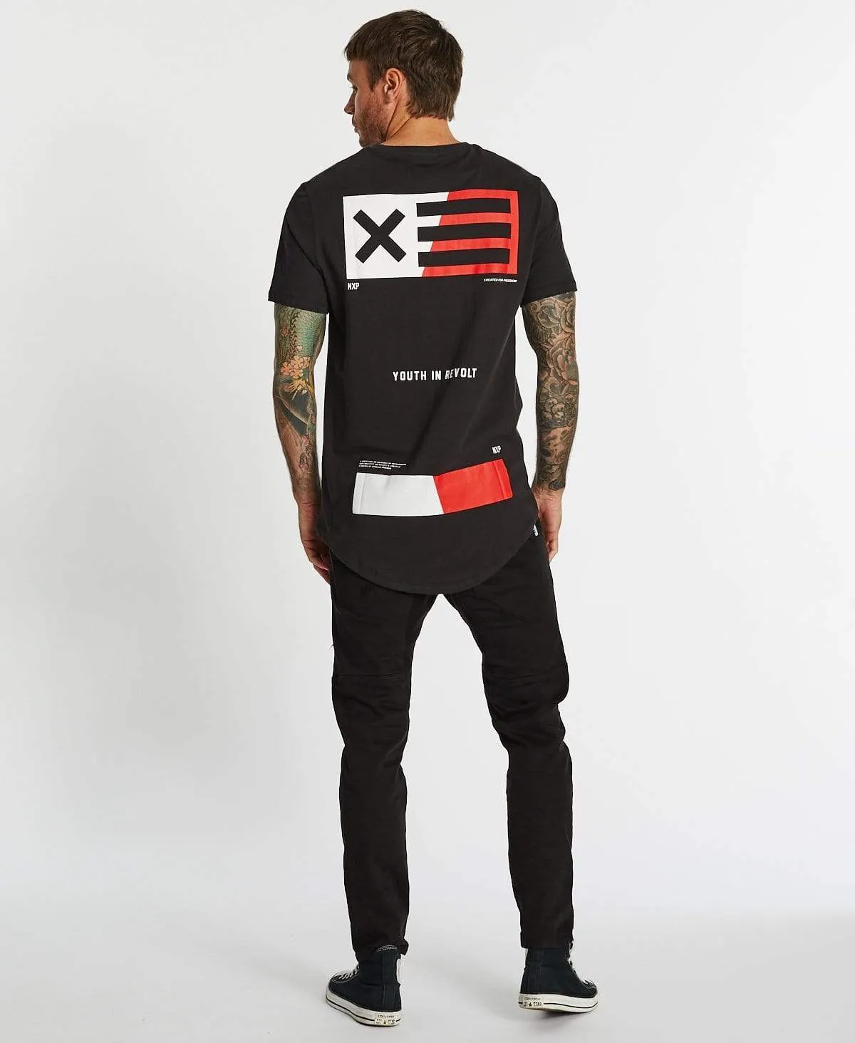 Revolt Cape Back T-Shirt Jet Black sold by Neverland product image thumbnail 4