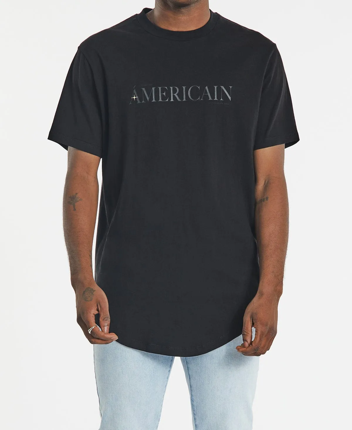 Gilded Dual Curved T-Shirt Jet Black sold by Neverland product image thumbnail 4