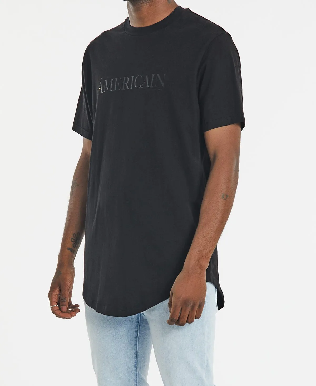 Gilded Dual Curved T-Shirt Jet Black sold by Neverland product image thumbnail 5