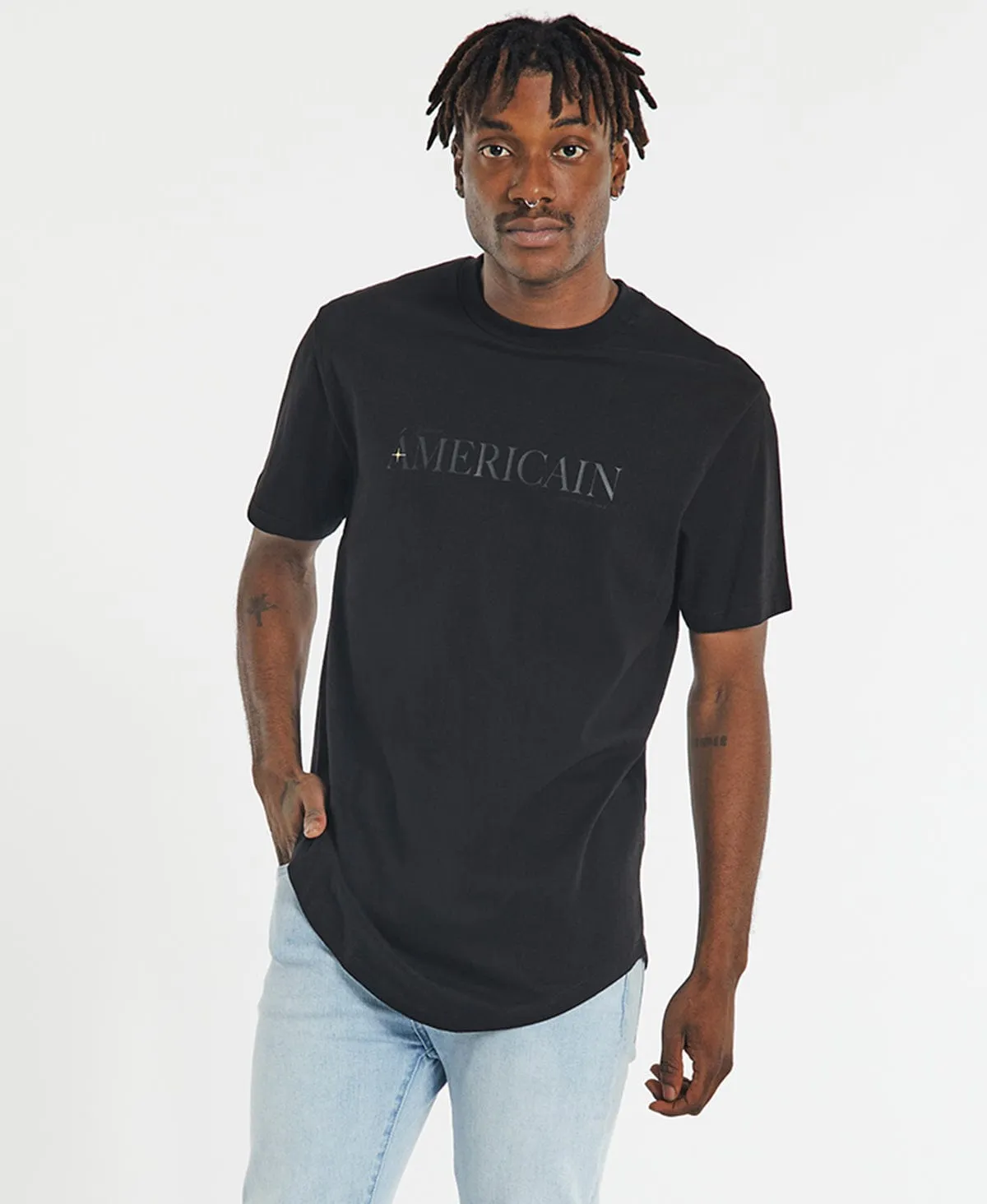 Gilded Dual Curved T-Shirt Jet Black sold by Neverland product image thumbnail 2