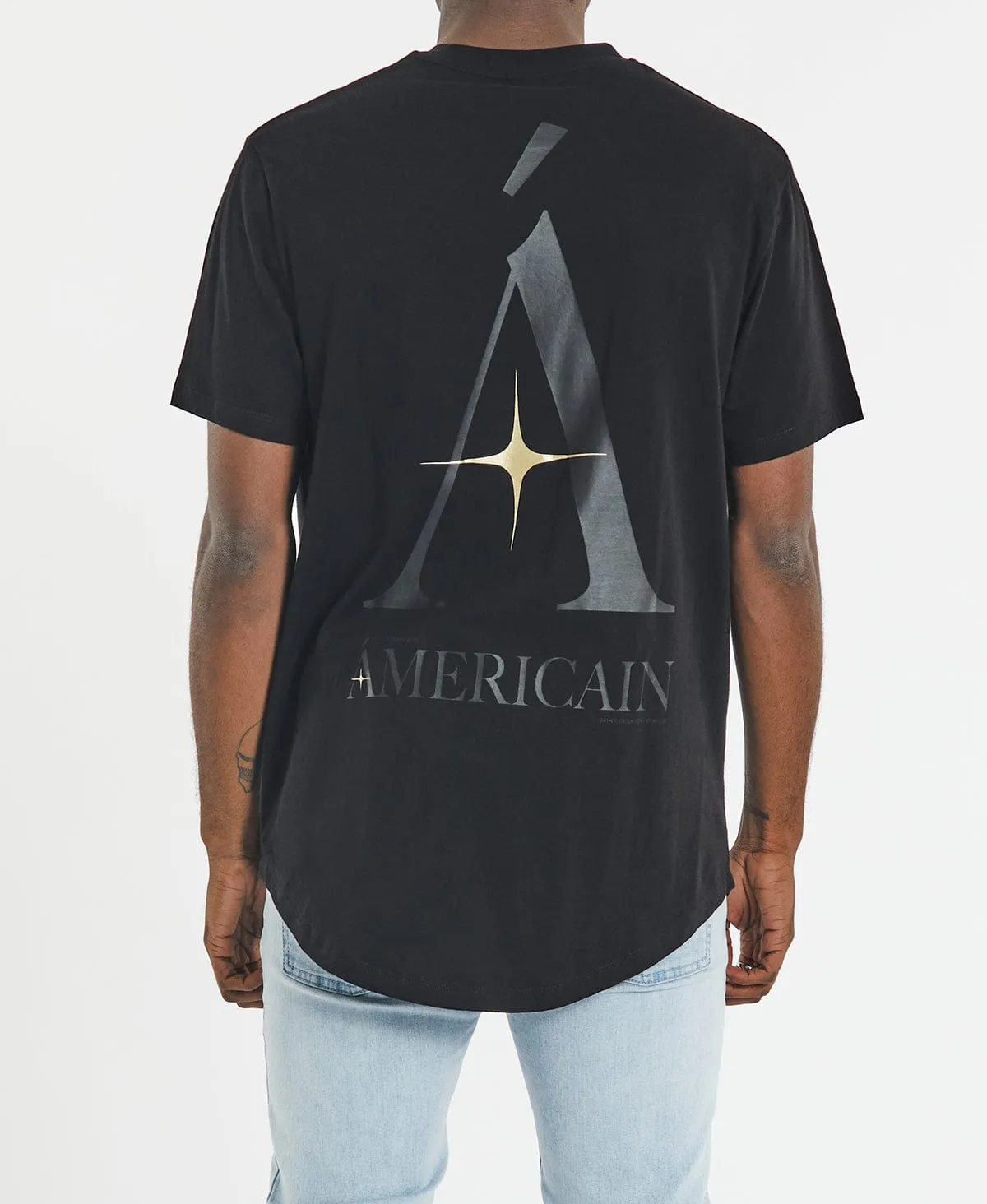 Gilded Dual Curved T-Shirt Jet Black sold by Neverland product image thumbnail 3