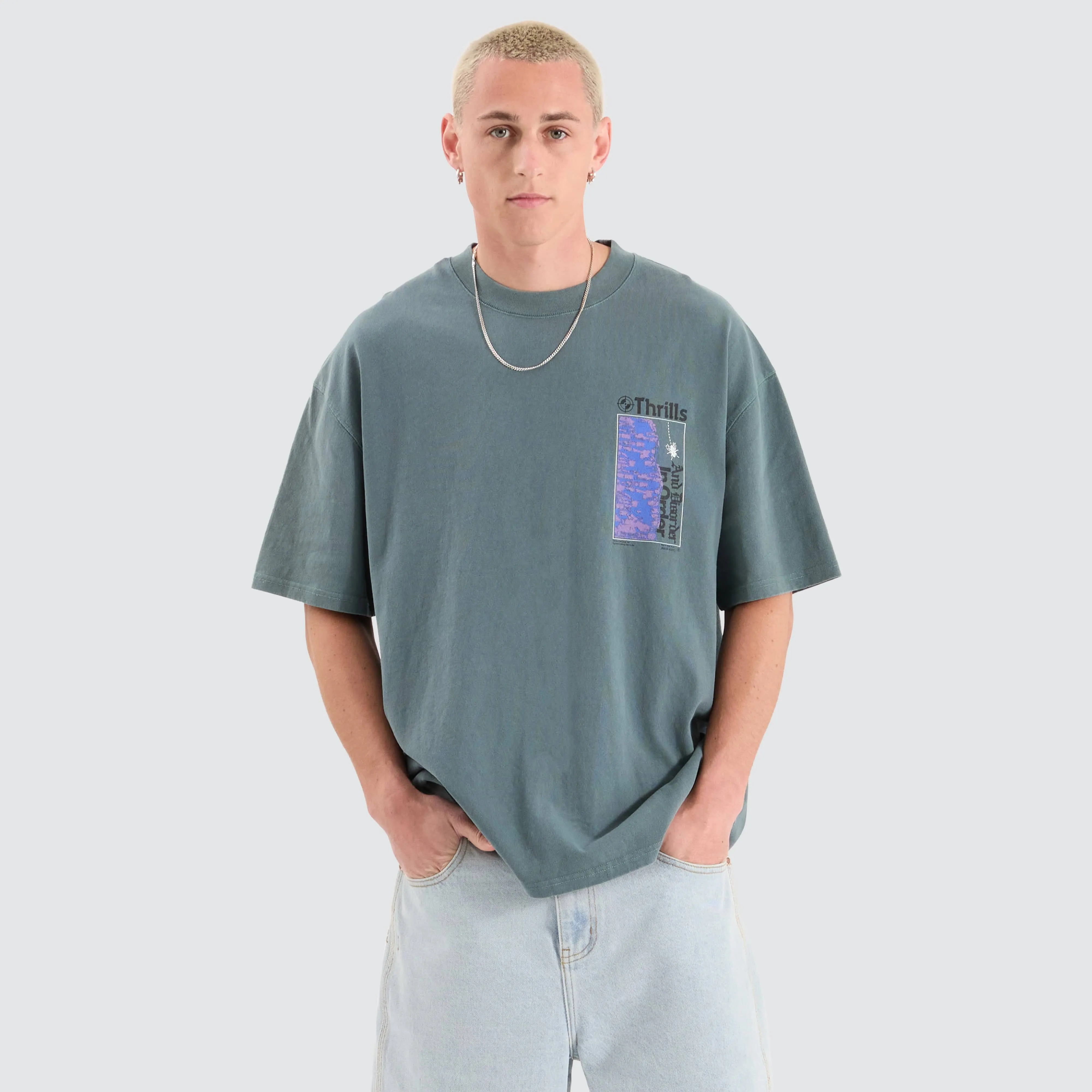 In Order Box Fit Oversized Tee Blue sold by Neverland