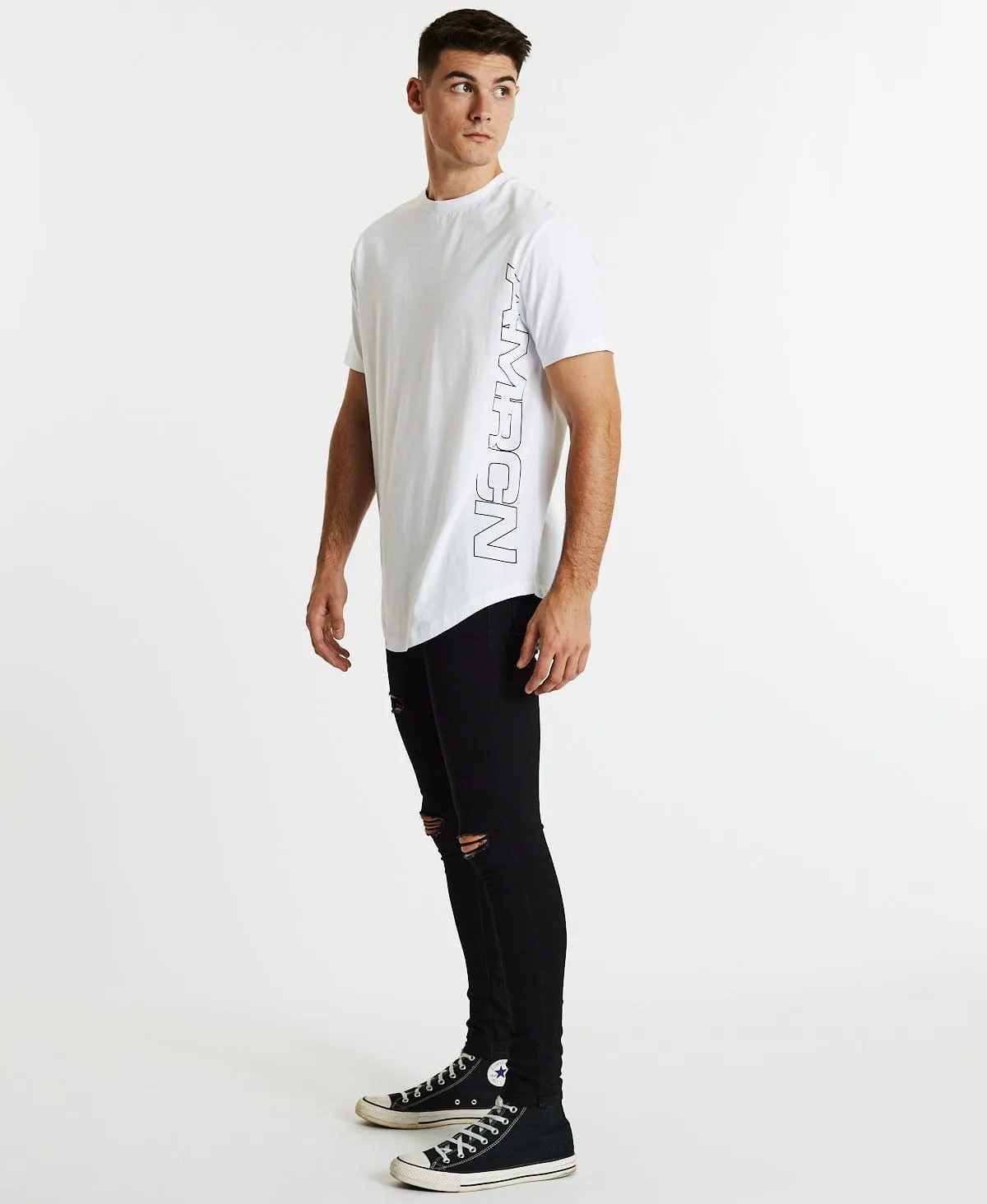 Chauffe Dual Curved T-Shirt White sold by Neverland product image thumbnail 4