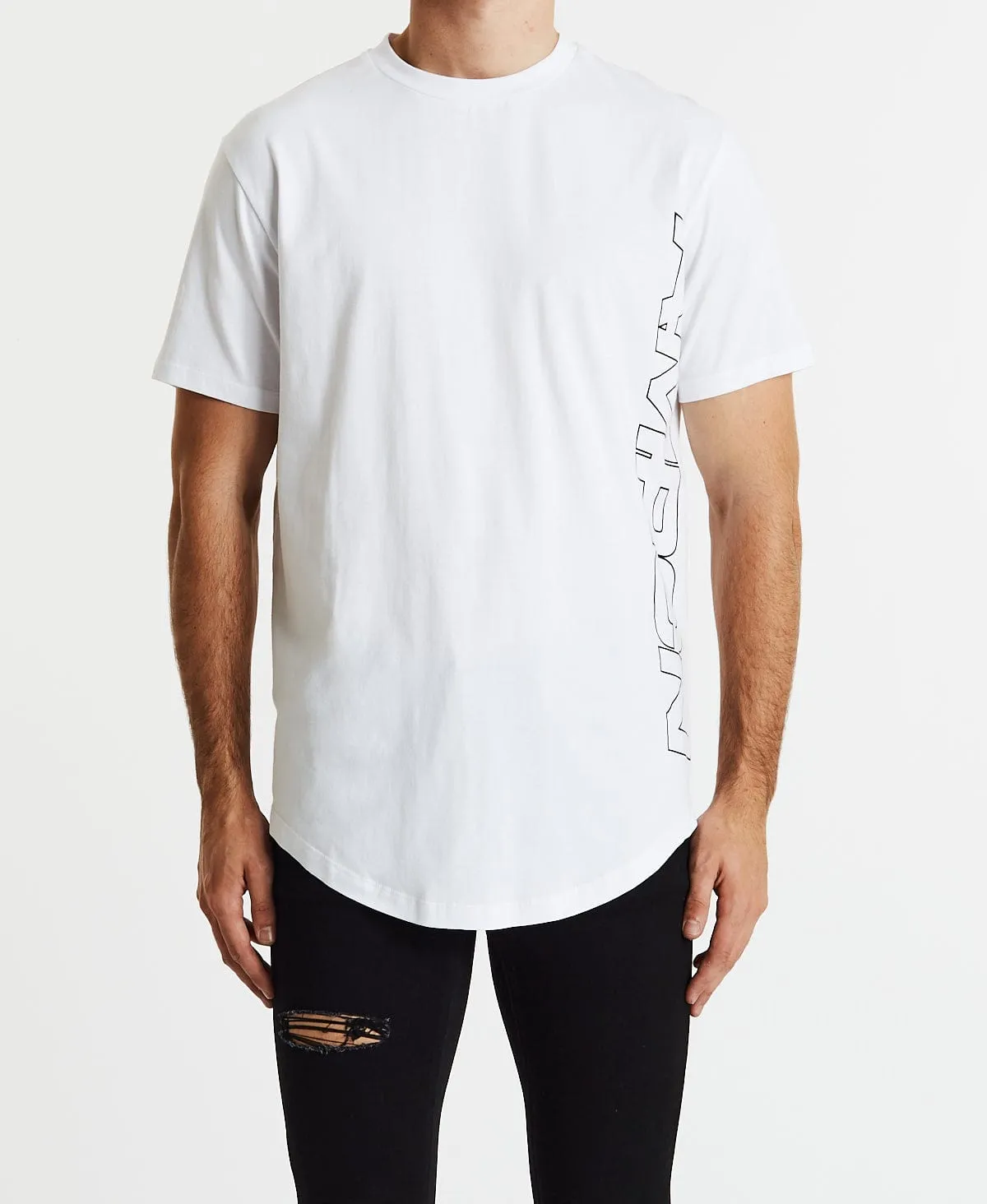 Chauffe Dual Curved T-Shirt White sold by Neverland