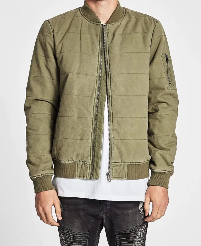 Explosive Quilted Canvas Bomber Jacket Khaki sold by Neverland