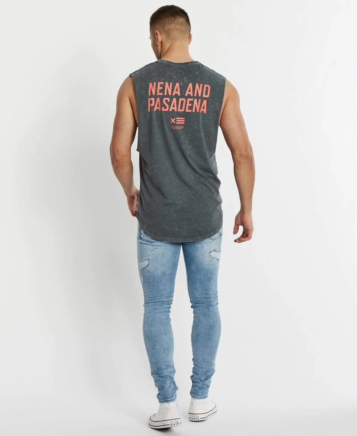 Not Trusted Scoop Back Muscle Tee Acid Charcoal sold by Neverland product image thumbnail 5