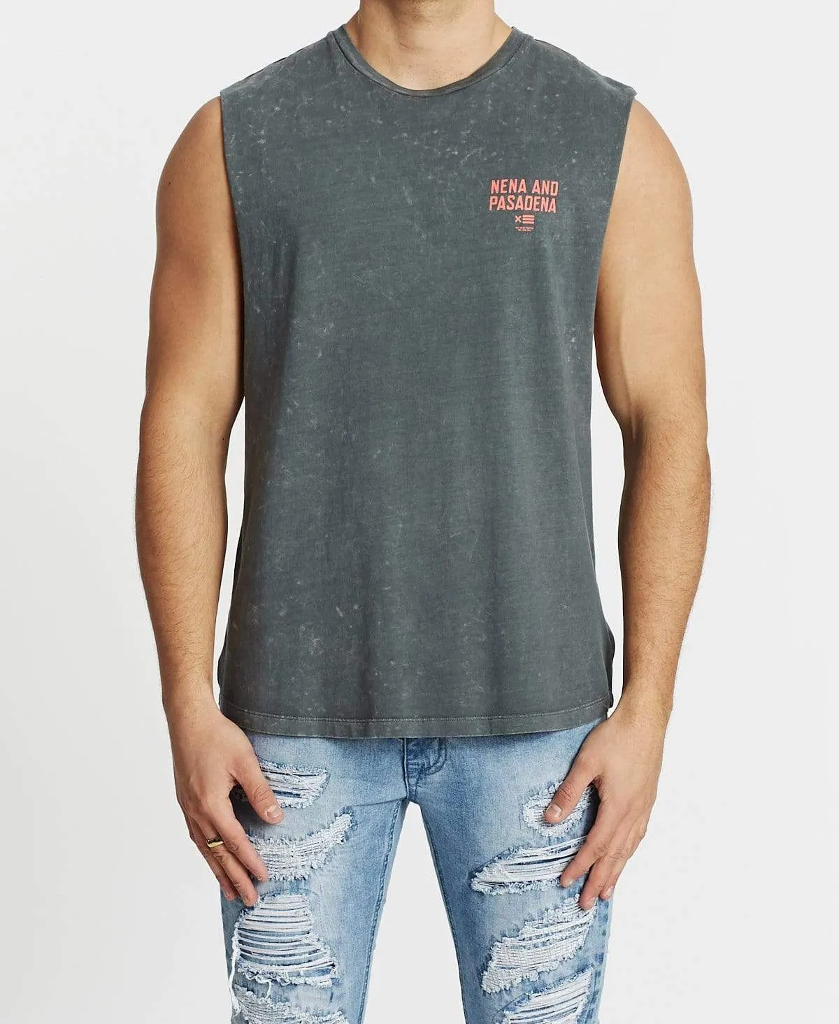 Not Trusted Scoop Back Muscle Tee Acid Charcoal sold by Neverland product image thumbnail 2