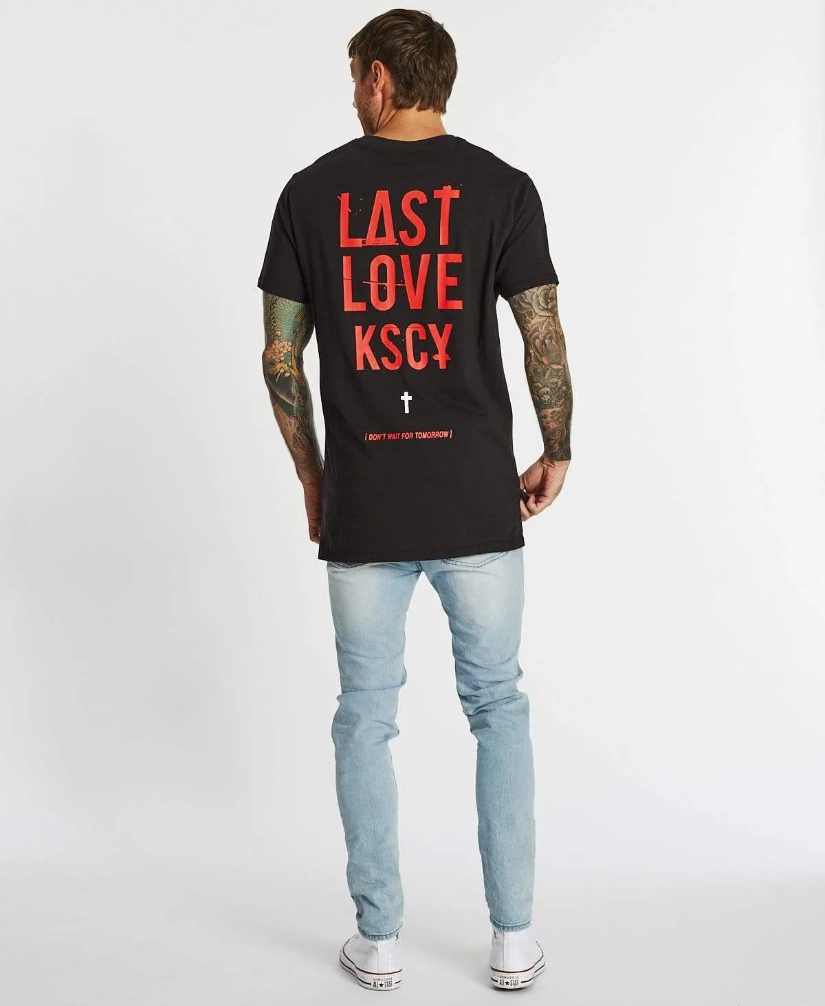 Last Love Tall Step Hem T-Shirt Jet Black sold by Neverland product image thumbnail 4