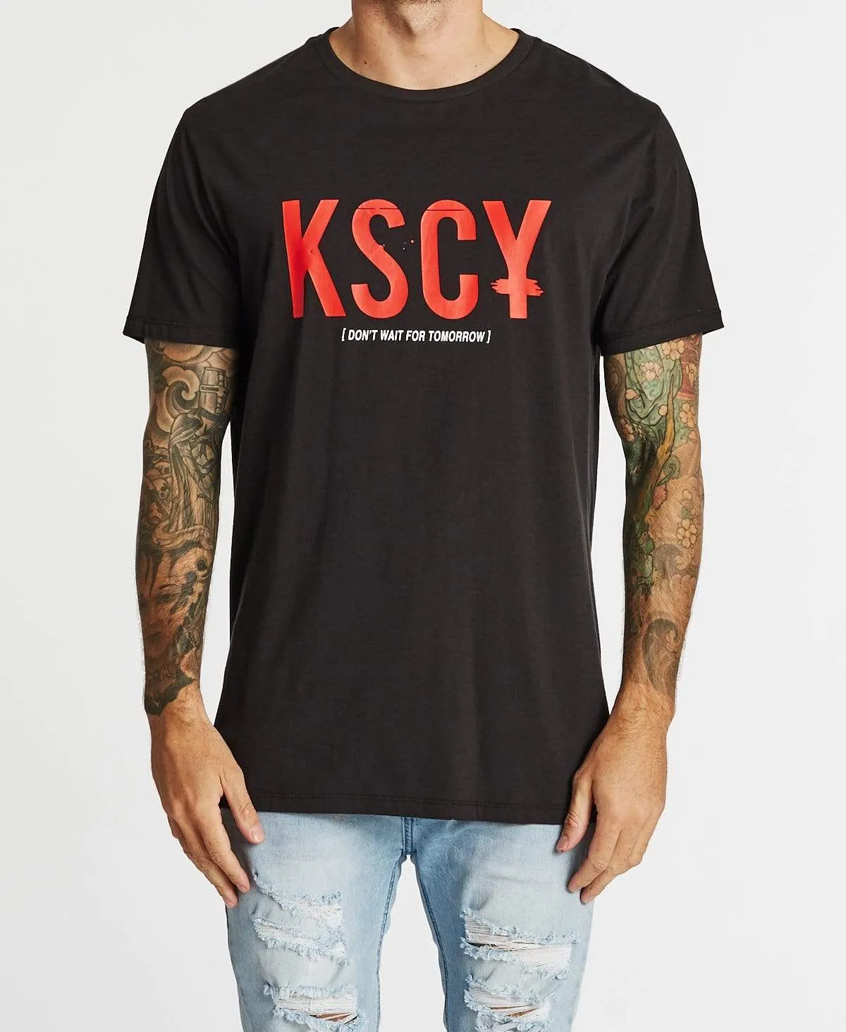 Last Love Tall Step Hem T-Shirt Jet Black sold by Neverland product image thumbnail 2