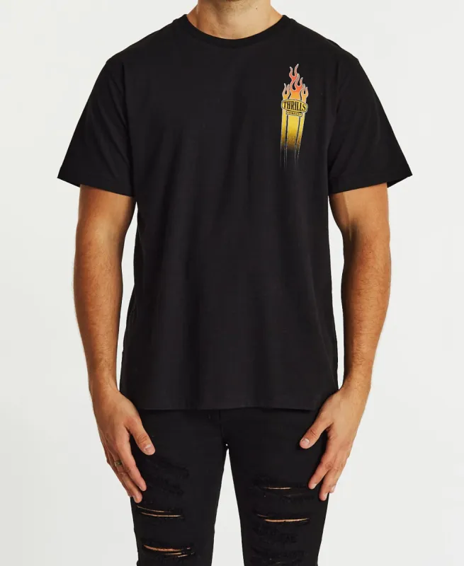 Flaming Dart Merch Fit T-Shirt Black sold by Neverland