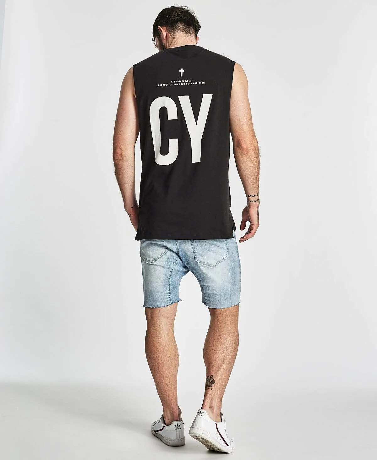 Adrift Step Hem Muscle Tee Jet Black sold by Neverland product image thumbnail 5